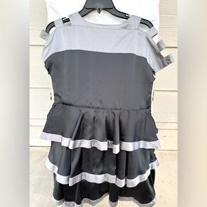 Go International Dress Junior Black & Grey Ruffle Good Condition